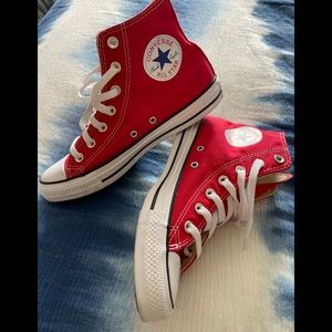 🌹New RED high-top “Chucks” sz 8-woman’s